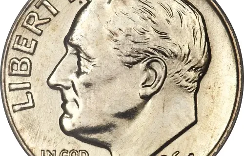 1 Dime 'Roosevelt' American Dollar Coin Issued 1946 Front Accepted For Exchange