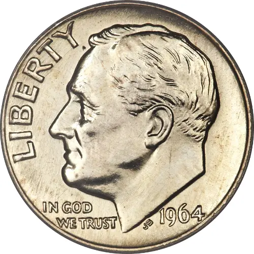 1 Dime 'Roosevelt' American Dollar Coin Issued 1946 Front Accepted For Exchange