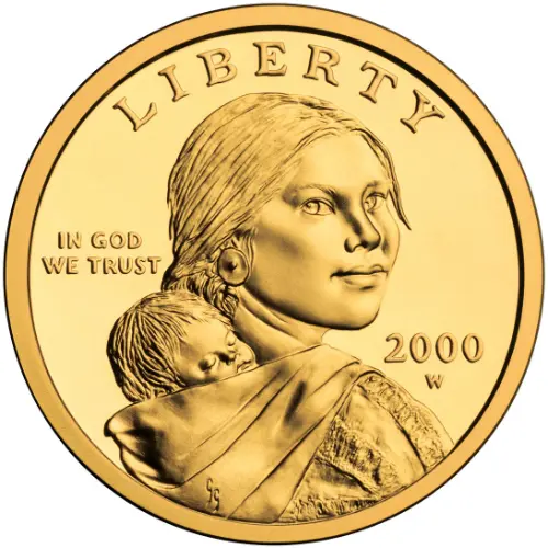1 Dollar Sacagawea Dollar Coin Issued 2000 Front 1 Dollar Sacagawea Dollar Coin Issued 2000 Front Accepted for Exchange