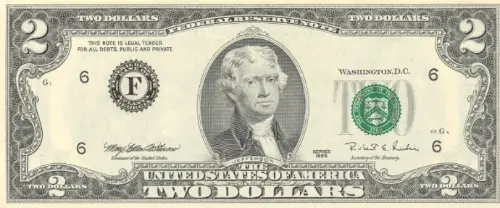 United States of America 2 Dollar Banknote Front Issued 1976 Accepted For Exchange