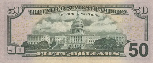 United States of America 50 Dollar Banknote Front Issued 2004 Accepted For Exchange