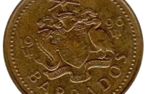5 Cent Barbadian Dollar Coin Issued 1973 Front Accepted For Exchange