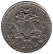 25 Cent Barbadian Dollar Coin Issued 1973 Front Accepted For Exchange