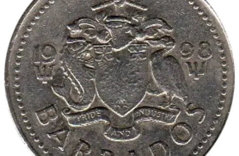 25 Cent Barbadian Dollar Coin Issued 1973 Front Accepted For Exchange