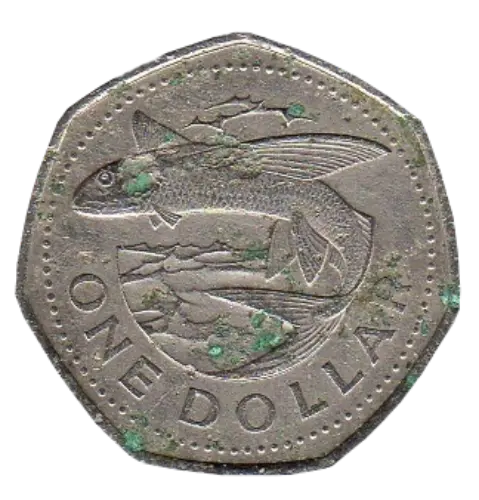 1 Barbadian Dollar Coin Issued 1973 Front Accepted For Exchange