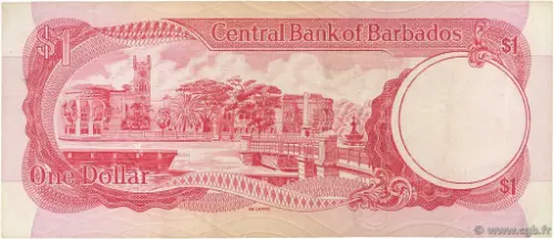 1 Barbados Dollar banknote  Front Issued 1973 Accepted For Exchange