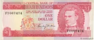 1 Barbados Dollar banknote  Front Issued 1973 Accepted For Exchange