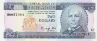 2 Barbados Dollar banknote Front Issued 1980 Accepted For Exchange