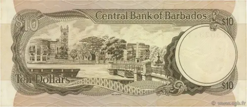 10 Barbados Dollar banknote  Front Issued 1973 Accepted For Exchange