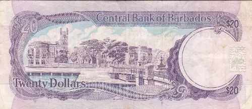 20 Barbados Dollar banknote  Front Issued 1988 Accepted For Exchange