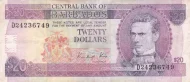 20 Barbados Dollar banknote  Front Issued 1988 Accepted For Exchange