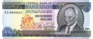 100 Barbados Dollar banknote  Front Issued 1973 Accepted For Exchange