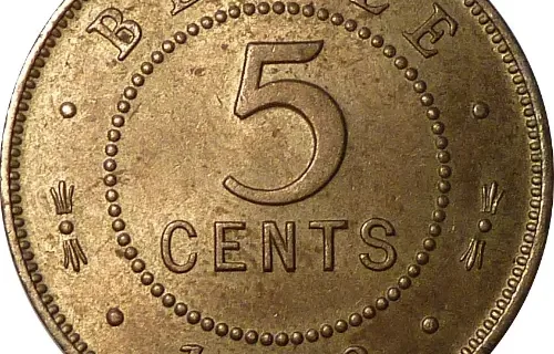 5 Cent Belize Dollar Front Issued 1973 Accepted For Exchange