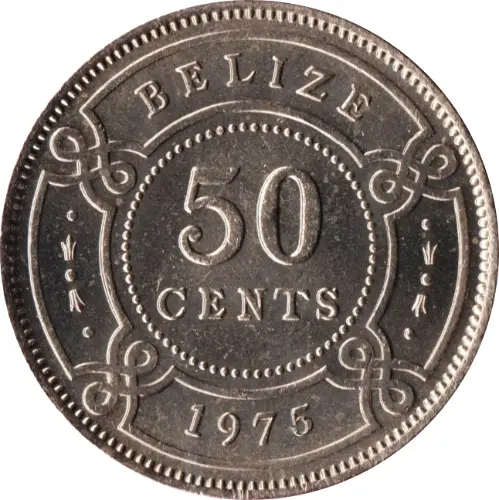 50 Cent Belize Dollar Front Issued 1974 Accepted For Exchange
