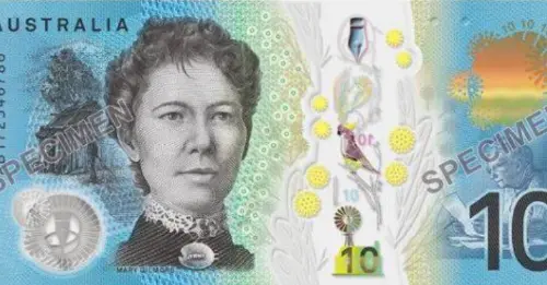 Australian 10 dollar banknote series 2017 obverse accepted for exchange