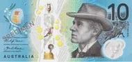 Australian 10 dollar banknote series 2017 obverse accepted for exchange