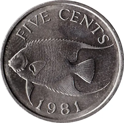 5 Cent Bermuda Dollar Coin Issued 1970 Front Accepted For Exchange