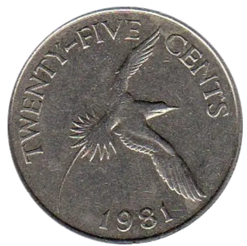 25 Cent Bermuda Dollar Coin Issued 1970 Front Accepted For Exchange