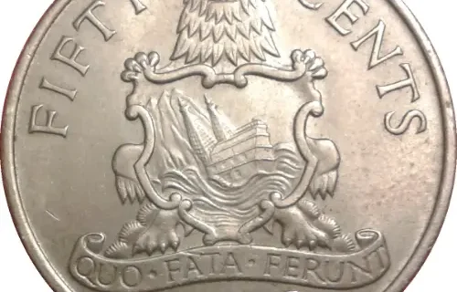 50 Cent Bermuda Dollar Coin Issued 1970 Front Accepted For Exchange