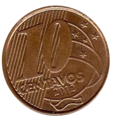 10 Brazil Centavo Coin Front First Issued 1998 Accepted For Exchange