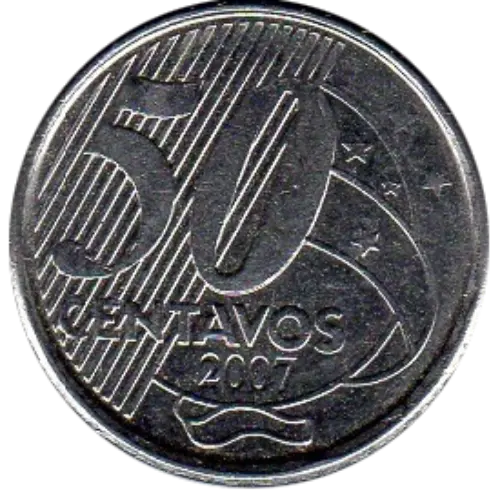 50 Brazil Centavo Coin Front First Issued 1998 Accepted For Exchange