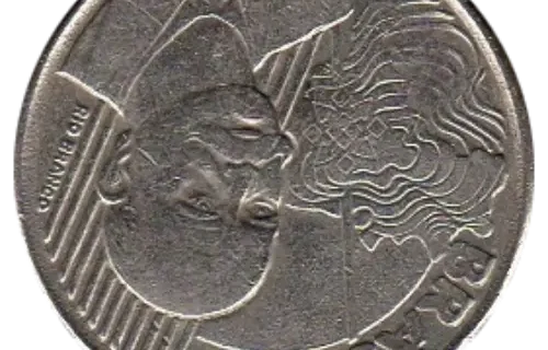 50 Brazil Centavo Coin Front First Issued 1998 Accepted For Exchange
