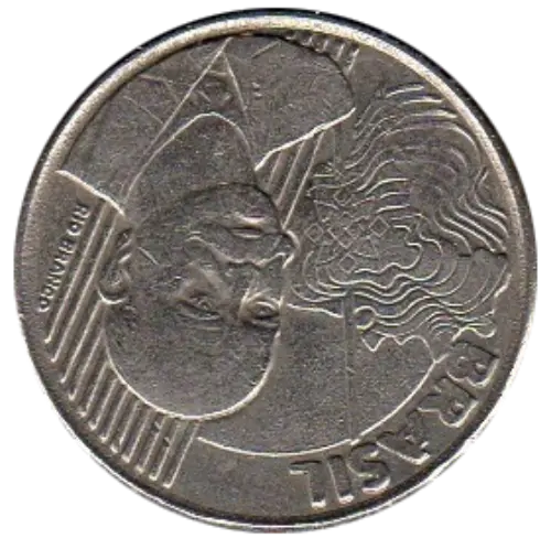 50 Brazil Centavo Coin Front First Issued 1998 Accepted For Exchange