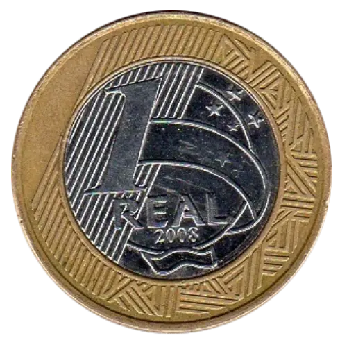 1 Brazil Real Coin Front First Issued 2002 Accepted For Change