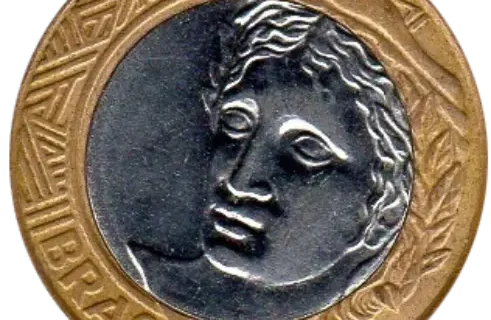 1 Brazil Real Coin Front First Issued 2002 Accepted For Change