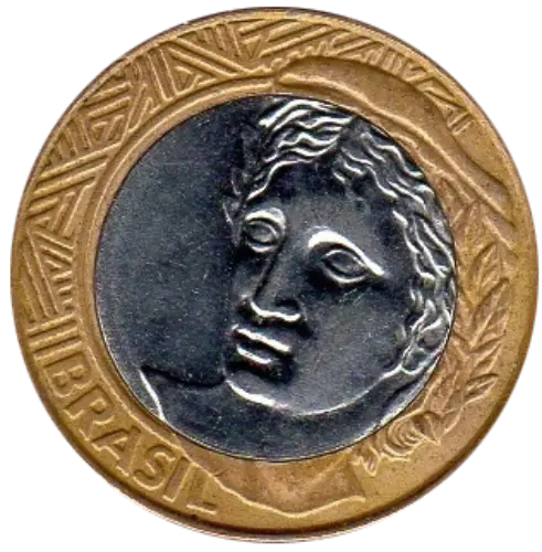 1 Brazil Real Coin Front First Issued 2002 Accepted For Change