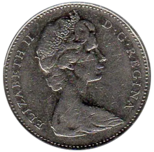 5 Canadian Cent (Nickel) Coin Front First Issued 1922 Accepted For Exchange