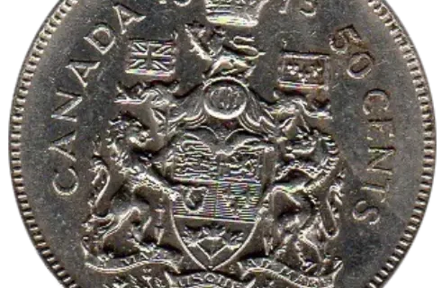 50 Cent (Half Dollar) Canadian Dollar Coin Front First Issued 1908 Accepted For Exchange