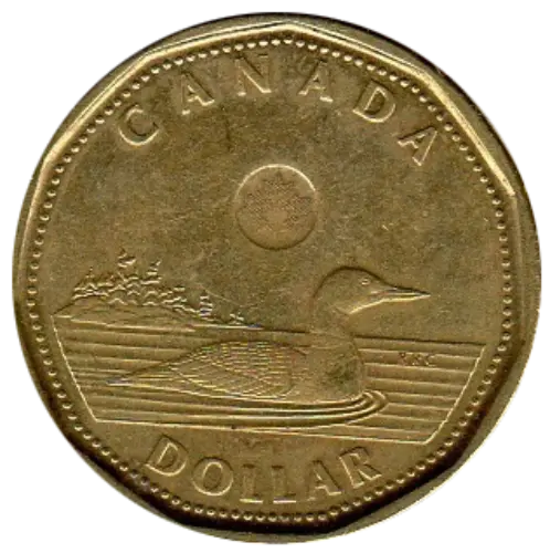 1 Canadian Dollar (Loonie) Coin Front Issued 1987 Accepted For Exchange