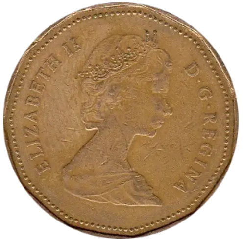 1 Canadian Dollar (Loonie) Coin Front Issued 1987 Accepted For Exchange