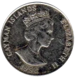 25 Cent Cayman Island Dollar Coin Front Issued 1972 Accepted For Exchange