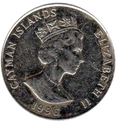 25 Cent Cayman Island Dollar Coin Front Issued 1972 Accepted For Exchange