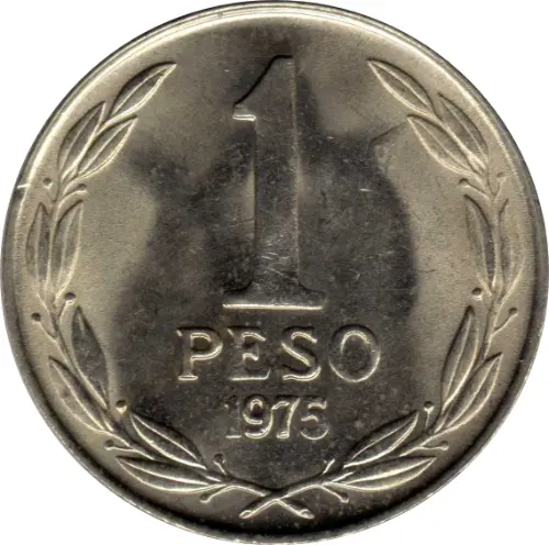 1 Chilean Peso Coin Issued 1975 Front Accepted For Exchange