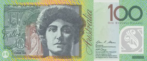 Australian 100 Dollar Banknote Front Issued 2008 accepted for exchange
