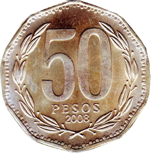 50 Chilean Peso Coin Issued 1981 Front Accepted For Exchange