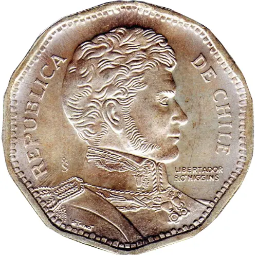 50 Chilean Peso Coin Issued 1981 Front Accepted For Exchange