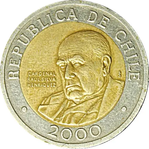 500 Chilean Peso Coin Issued 2000 Front Accepted For Exchange