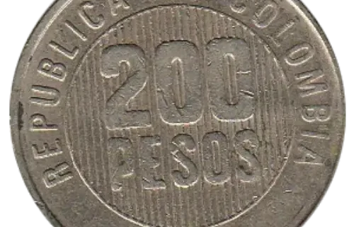 200 Colombian Peso Coin Front Issued 1994 Accepted For Exchange