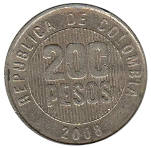 200 Colombian Peso Coin Front Issued 1994 Accepted For Exchange