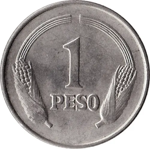 1 Colombian Peso Coin Front Issued 1974 Accepted For Exchange