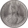 1 Colombian Peso Coin Front Issued 1974 Accepted For Exchange