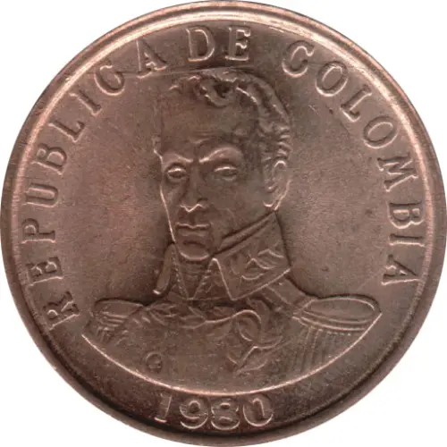 2 Colombian Peso Coin Front Issued 1977 Accepted For Exchange