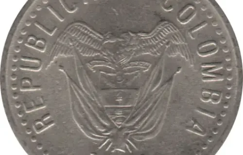 10 Colombian Peso Coin Front Issued 1989 Accepted For Exchange