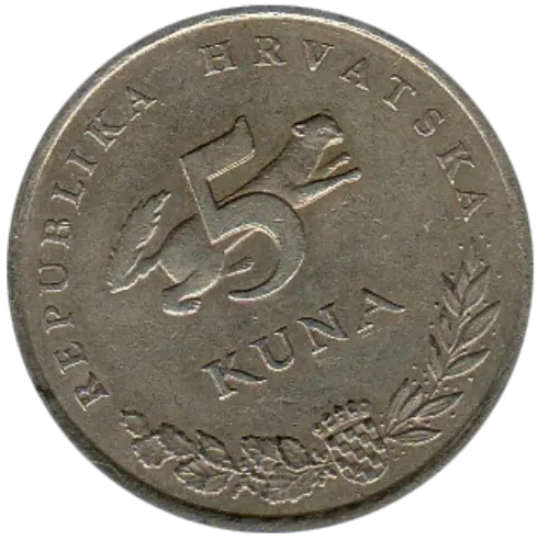 5 Croatian Kuna Issued 1993 Front Accepted For Exchange