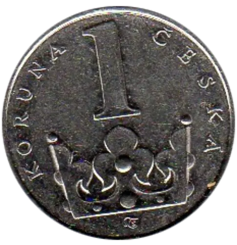 1 Czech Koruna Coin First Issued 1993 Front Accepted For Exchange
