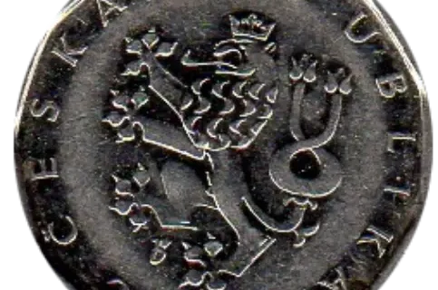 2 Czech Koruna Coin First Issued 1993 Front Accepted For exchange